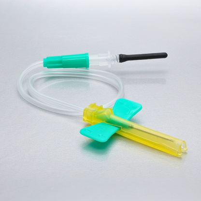 Safety blood collection needle with wing