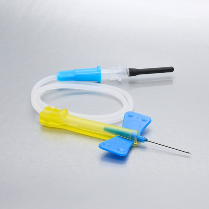Safety blood collection needle with wing